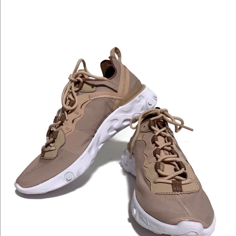Women’s Nike React Element 55 Beige Running Shoe - Picture 3 of 4